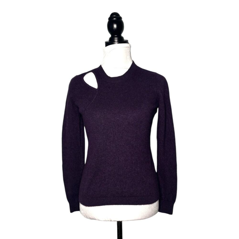 Minnie Rose Keyhole Cashmere Sweater Purple Size XS